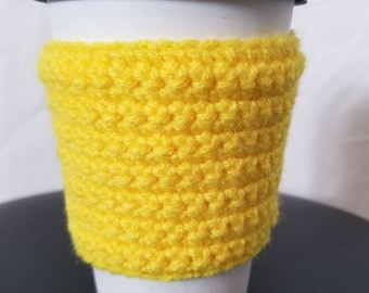 Yellow coffee sleeve