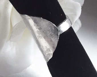 Wrap Around Ring/ Silver Spoon Band/ Wide Eco Friendly Jewelry/ Bohemian Fashion