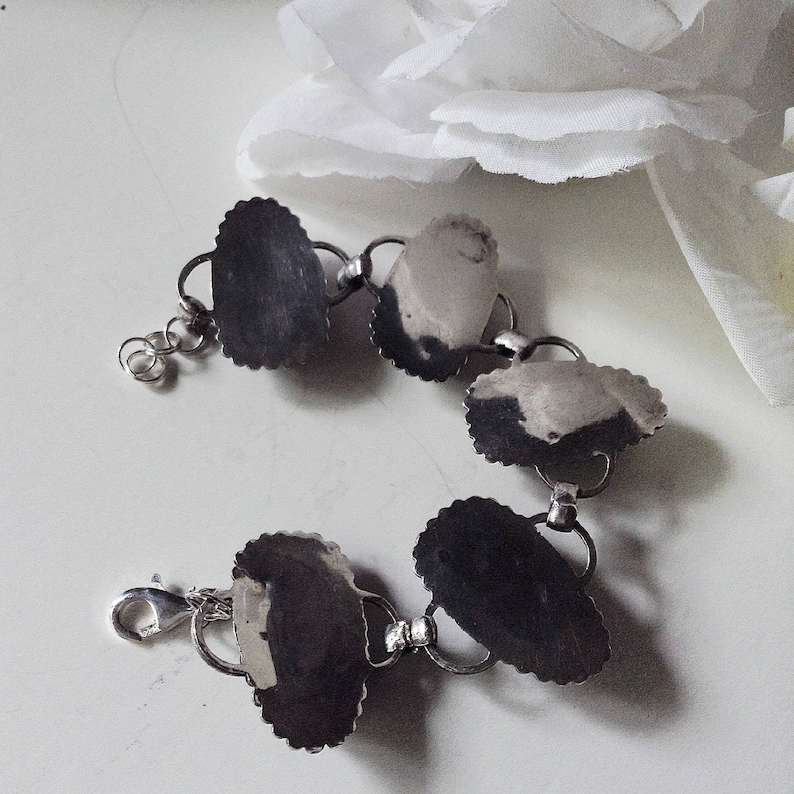 Bohemian Bracelet Silver Statement Piece Vintage Jewelry Carved Onyx Bracelet Exotic Bracelet Tribal Mask Bracelet Onyx Bracelet