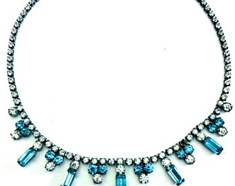 Art Deco Crystal Choker Sterling Silver Necklet