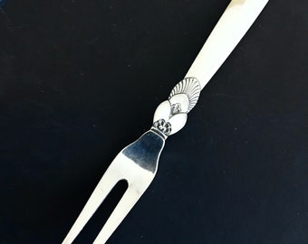 George Jensen sterling silver pickle or olive fork Cactus pattern