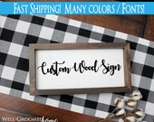 Custom Wood Signs Choose Font, Colors, Text Framed Wood Signs Customizable Blank Sign Craft Sign