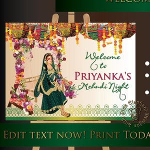 Mehndi welcome signs in posters for mendhi and sangeet, mehendi welcome signs & indian mehendi decorations, hindu wedding sign mehendhi