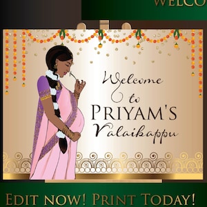 Godh Bharai sign as seemantham decor, Seemantham signs & valaikappu welcome signs, indian baby shower welcome sign, godh bharai decorations