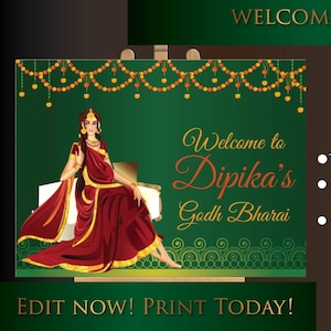 Godh Bharai sign as seemantham decor, Seemantham signs & valaikappu welcome signs, indian baby shower welcome sign, godh bharai decorations