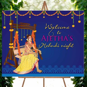 Mehndi Welcome signs in Mehndi signs, Mehendi welcome sign & Mehendi signs, Mendhi sign as Mehndi decor, Mendhi sign as desi wedding decor
