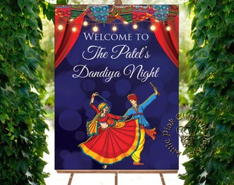 Garba welcome poster as Garba welcome signs, Garba celebrations posters & Garba event welcome signs, Gujarati wedding welcome signs as decor