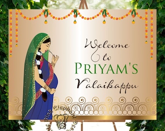 Indian baby shower signs in seemantham decor, godh bharai welcome signs & seemantham welcome sign, welcome to baby shower indian signs
