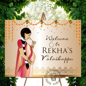 Seemantham sign in godh bharai welcome signs, seemantham decor & indian baby shower welcome signs, seemantham welcome sign, sreemantham