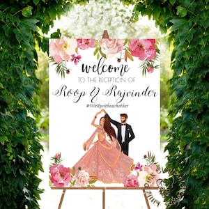Sangeet signs in welcome to sangeet signs, Indian wedding reception signs & Hindu reception signages, Indian sangeet posters as Hindu decor
