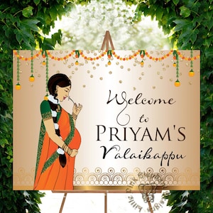 Seemantham sign in godh bharai welcome signs, seemantham decor & indian baby shower welcome signs, seemantham welcome sign, sreemantham