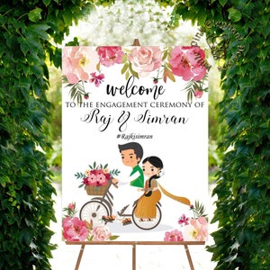Indian Wedding decor as Desi Wedding signs, Indian Wedding signs & Indian Wedding Welcome sign, Welcome Signs as Hindu Wedding signs decor