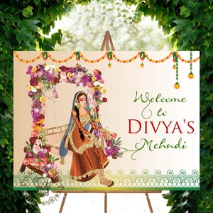 Mehndi Welcome signs & Mendhi decor sign, Mendhi signs, Mehendi decor sign as Mehendi signs, Mehndi Decor Signs as Mehndi posters in Desi