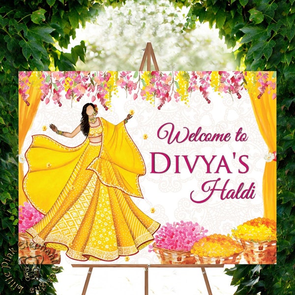 Welcome to haldi signs & Pithi signs, Haldi posters as Haldi Signs as Haldi Welcome Signs, Wedding Haldi signs, Haldi signages indian, Desi