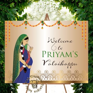 Indian baby shower signs in seemantham decor, godh bharai welcome signs & seemantham welcome sign, welcome to baby shower indian signs