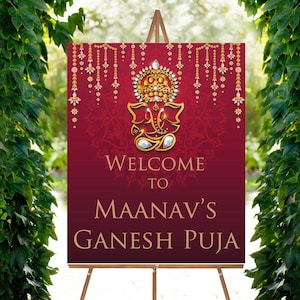 Panneau Ganesh puja comme panneaux de Ganpati Pooja, panneaux de bienvenue Ganapathy pooja et affiches de Ganesh pooja, panneau de bienvenue pour Ganapathi pooja comme panneaux