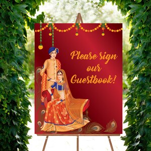 Guestbook sign guestbook wedding Hindu wedding sign indian welcome sign Royal Indian welcome sign Hindu wedding ceremony sign Indian wedding