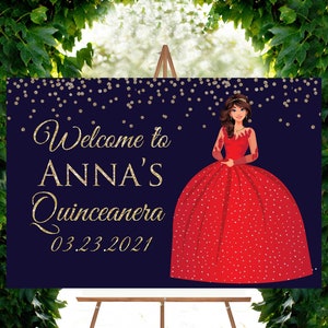 Quinceanera welcome sign Quinceanera dress welcome sign printable welcome sign sweet 16 welcome sign sweet sixteen