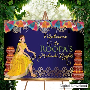 Mehndi decor sign & Mendhi Welcome signs, Desi Wedding decorations Indian as Mehndi Welcome sign, Mehndi Signs, Umbrella decor mendhi signs