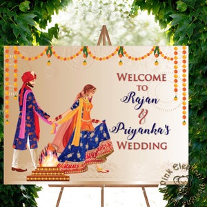 Indian Wedding decor as Desi Wedding Sign, Hindu Wedding sign Indian as Indian Wedding sign, Hindu Wedding Welcome sign & Hindu Welcome sign
