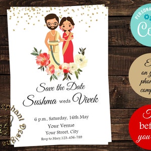 Tamil wedding invitation as Indian wedding invites, South Indian wedding invites & Telugu wedding invitations, Kalyanam invitations, invites
