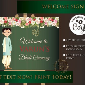Dhoti ceremony signs as dothi ceremony welcome boards, dhoti function welcome signs & dothi function decor, Dhoti function poster