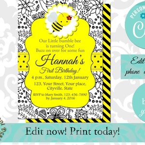 Bumble bee birthday invitation template as Bumblebee birthday invites, Bumblebee invitations & bumble bee invites, bumble bee invitations