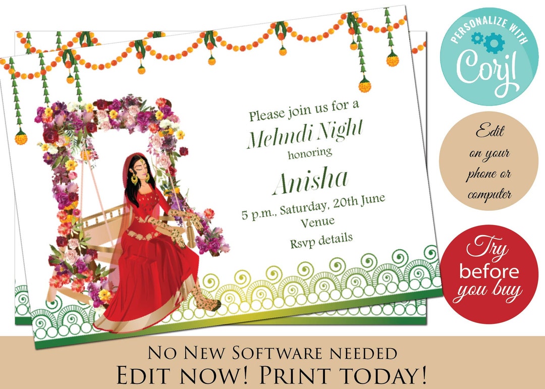 Mehendi Invitations, Mehndi Invitations as Mendhi Invites Henna Party