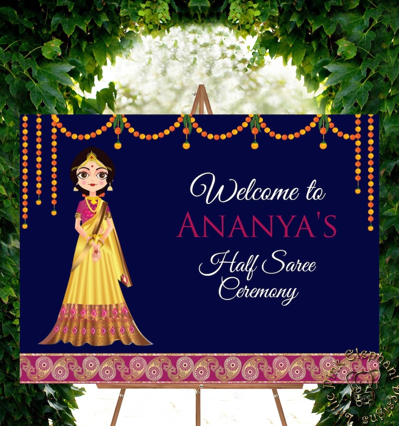 Half Saree Function Signs as Half Sari Ceremony Signs Etsy