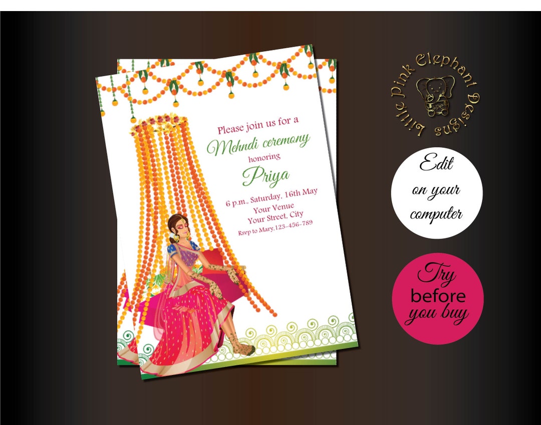 Mehndi Invite Template Mehndi Invitation Card Mehendi Invitation Mehndi Invite Template Mehndi Invitation Card Mehendi Invitation