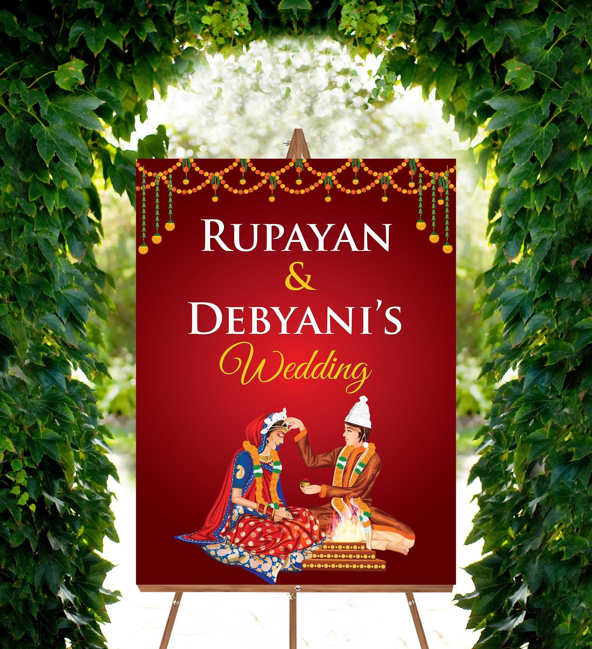 Bengali wedding sign digital sign cute couple hindu Etsy