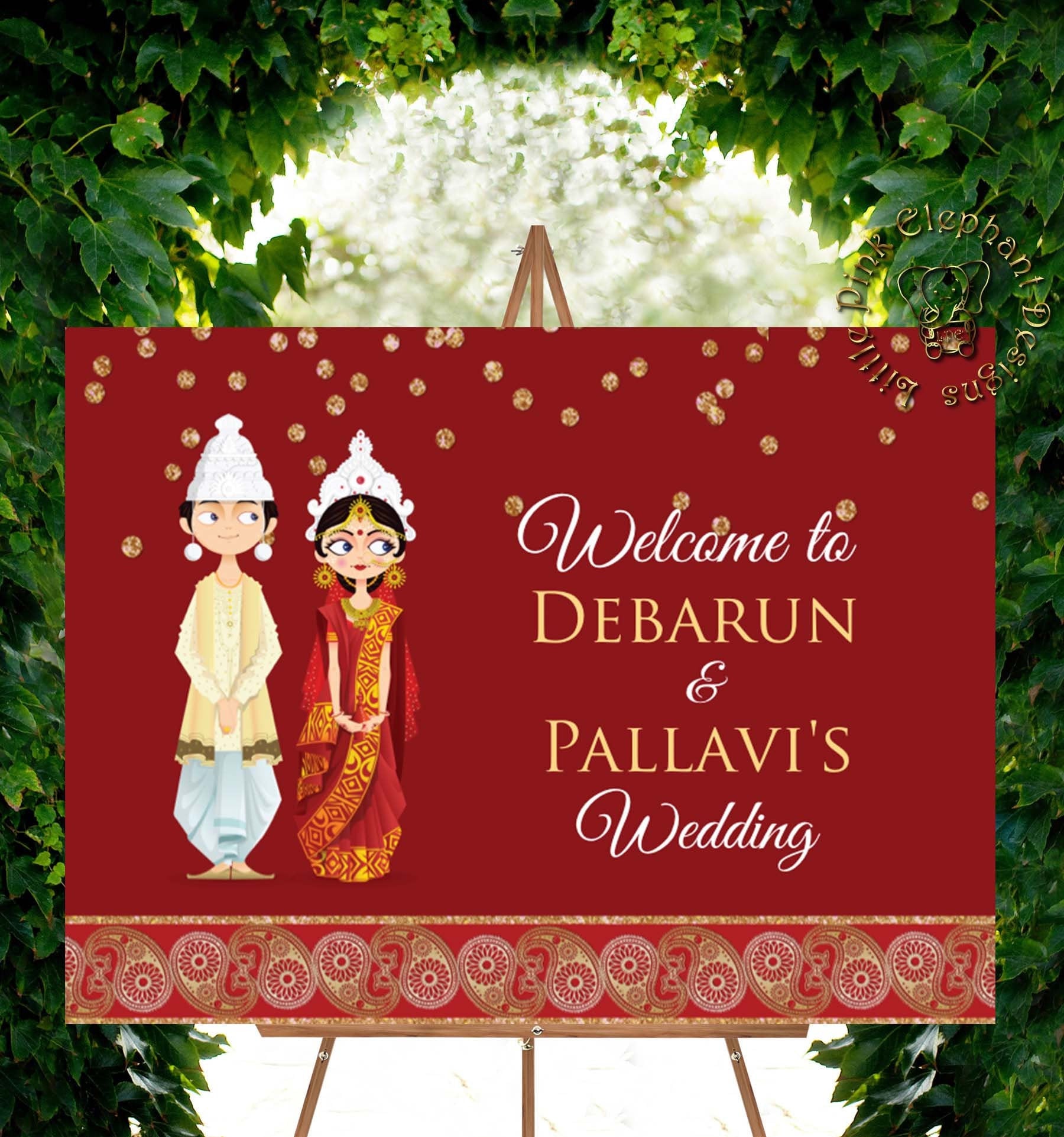Bengali Wedding Sign Digital Sign Cute Couple Hindu Etsy UK
