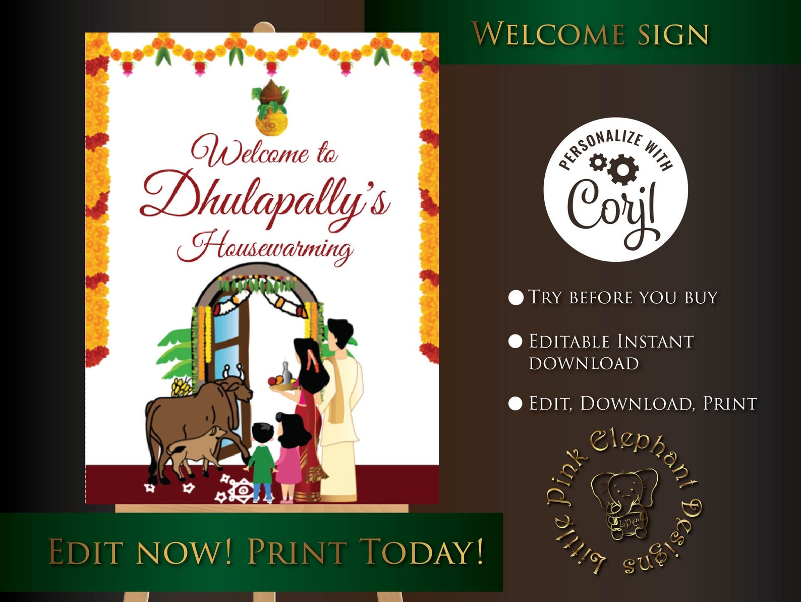 Housewarming Sign as Gruhapravesam Sign, Sign for House