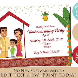 Housewarming invitation as digital housewarming invitation template, Housewarming invites & Gruhapravesam invites, Grihapravesh invitations