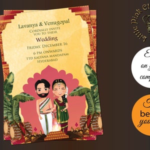 Tamil wedding invitation as Indian wedding invites, South Indian wedding invites & Telugu wedding invitations, Kalyanam invitations, invites