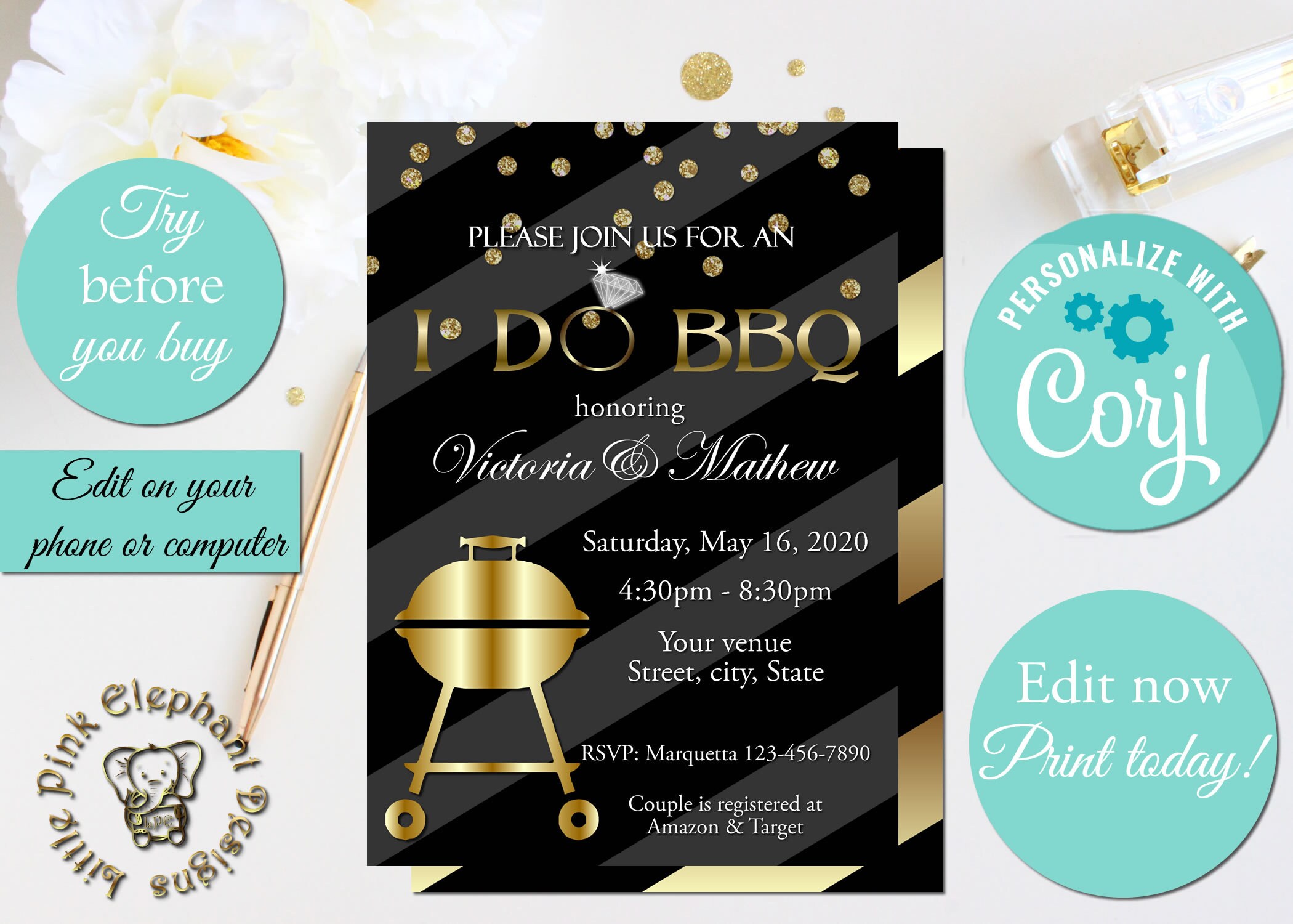 Buy I Do Barbecue Invitation as Engagement Party Invitations I Do Online in  India - Etsy