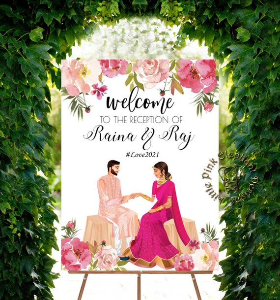 Buy Indian Engagement Welcome Signs in Hindu Wedding Signs Roka Online in  India - Etsy