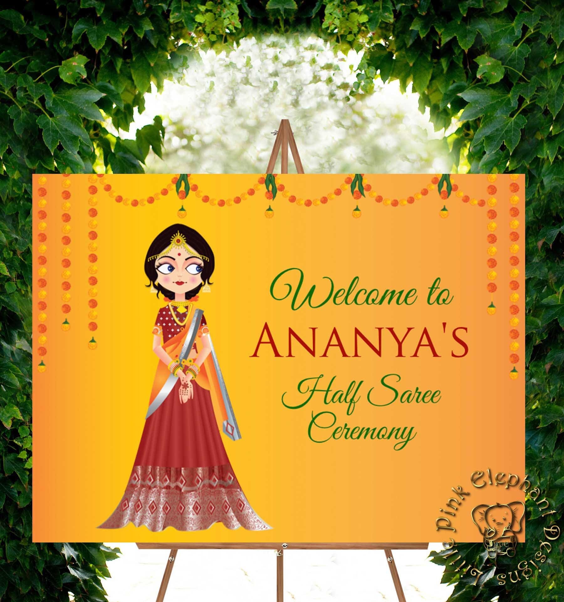 Half Saree Welcome Signboard as Half Sari Signs Half Saree - Etsy Canada