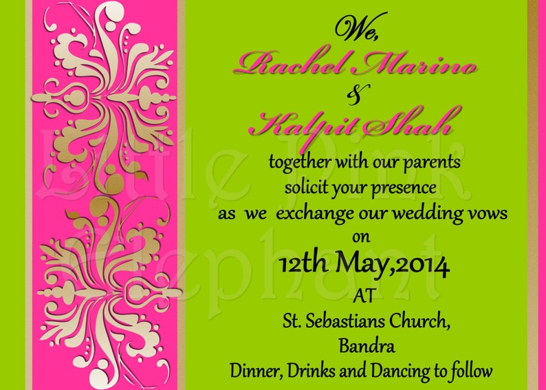 Indian Wedding Invitation Printable Diy Bridal Shower Etsy