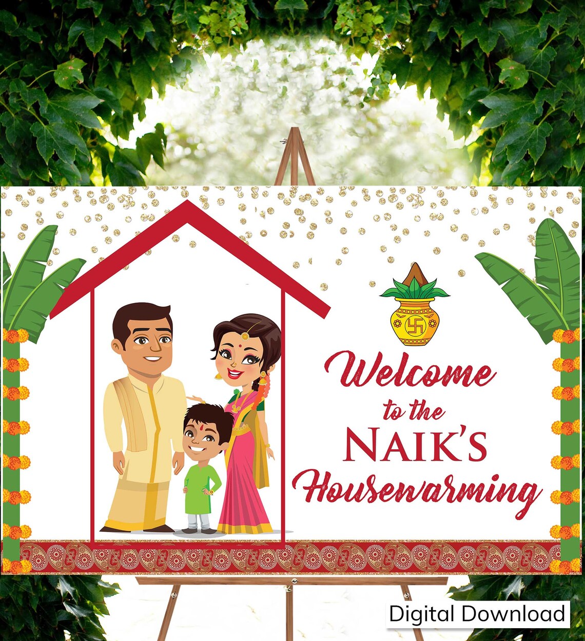 Housewarming sign Indian house Grihapravesh sign Indian Etsy