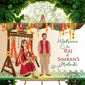 Editable Mehndi Night Welcome Sign | Henna Party Sign | Digital Indian Wedding Decor | Instant Download Printable Mehndi sign