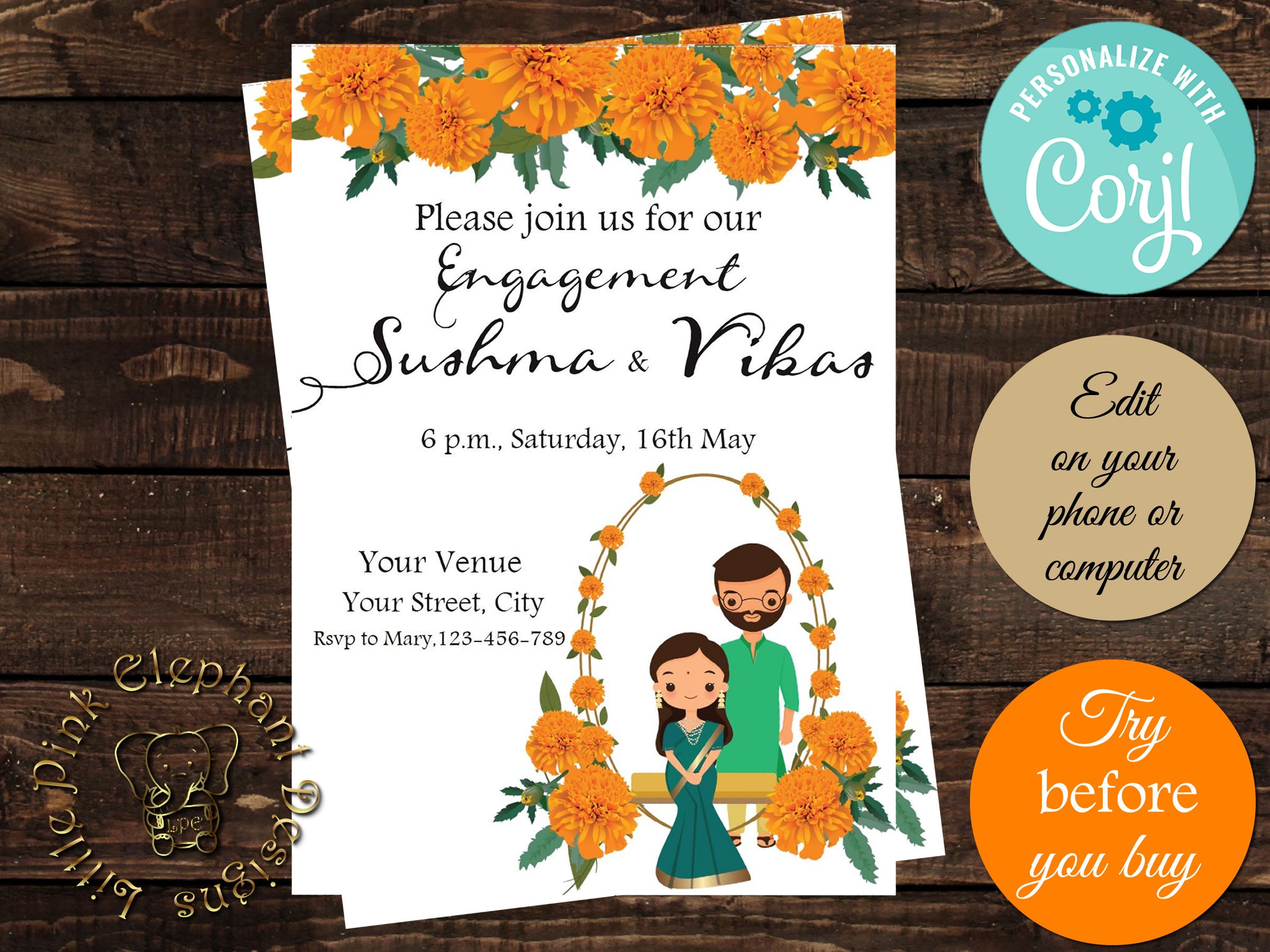 Engagement cheap invitation india