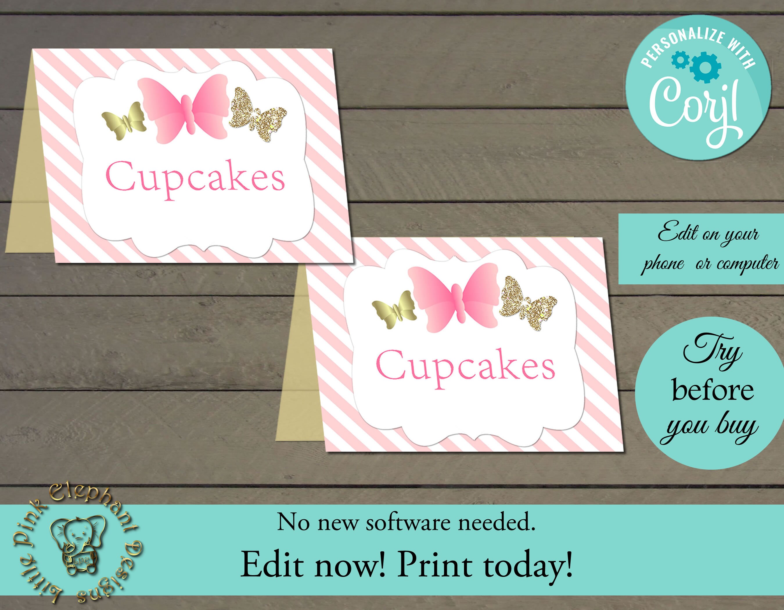 Pink Butterfly Label Butterfly Food Labels as Pink Butterfly Food Labels, First Birthday ...