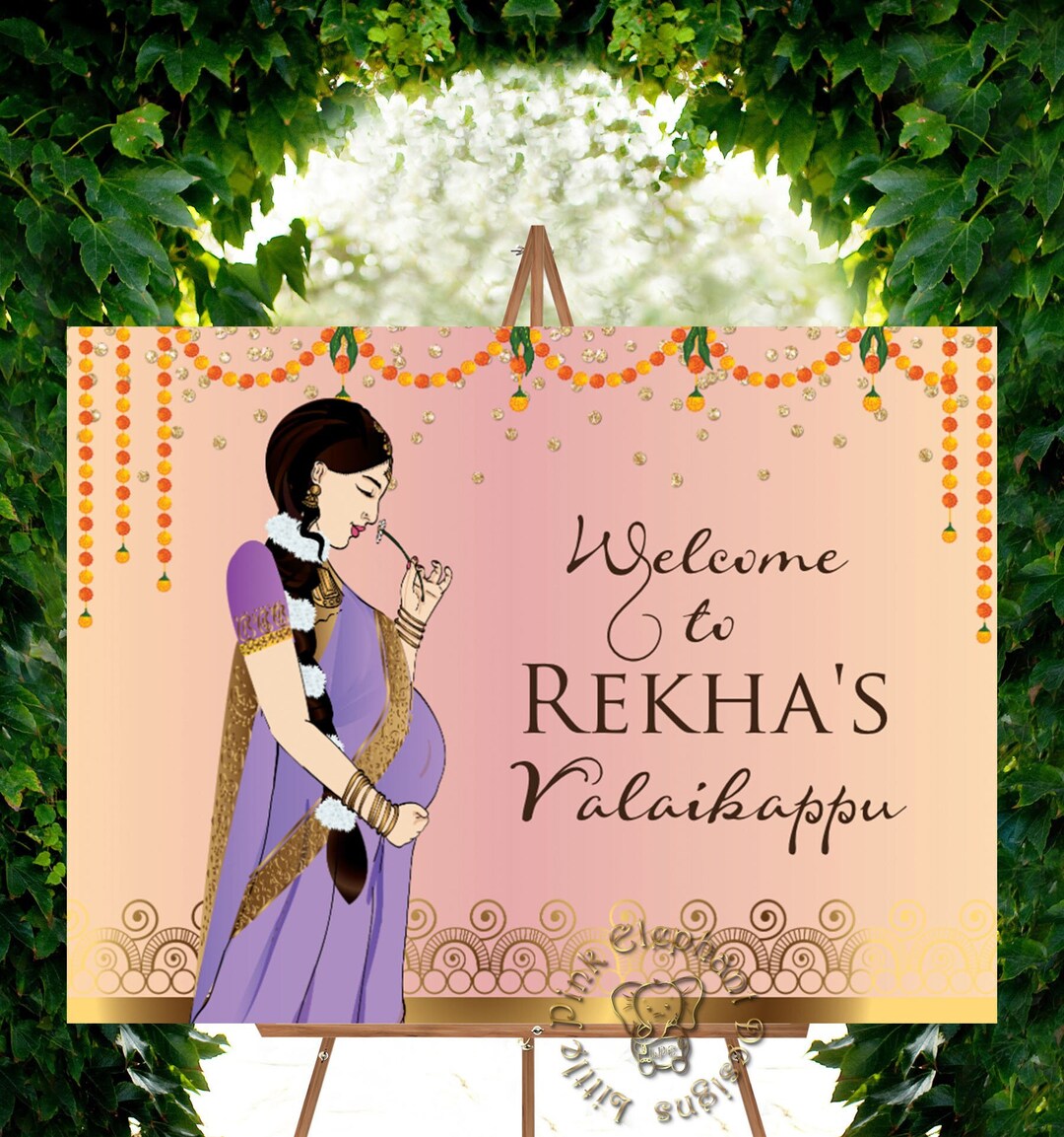 Seemantham Sign in Godh Bharai Signs, Seemantham Decor & Indian