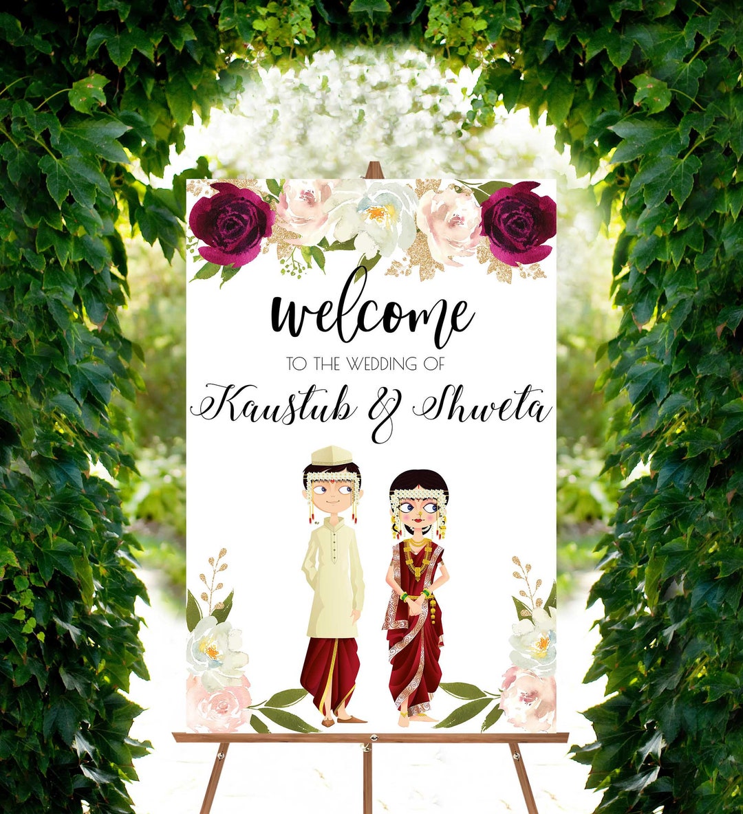 Marathi Wedding Sign as Marathi Wedding Welcome (Instant Download) 