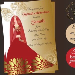 Mendhi invitations in Indian wedding invites, Instant download Mehndi invitations, Indian wedding mehndi invite & henna invites, desi mehndi