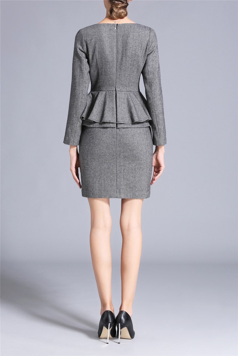 grey formal suit for ladies