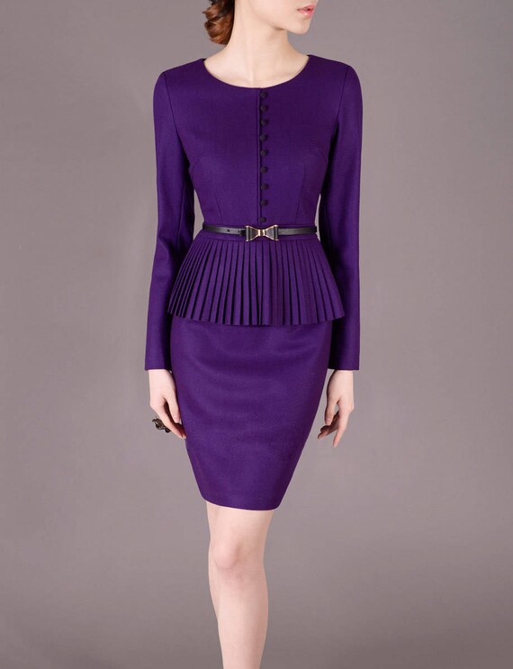 lilac peplum dress