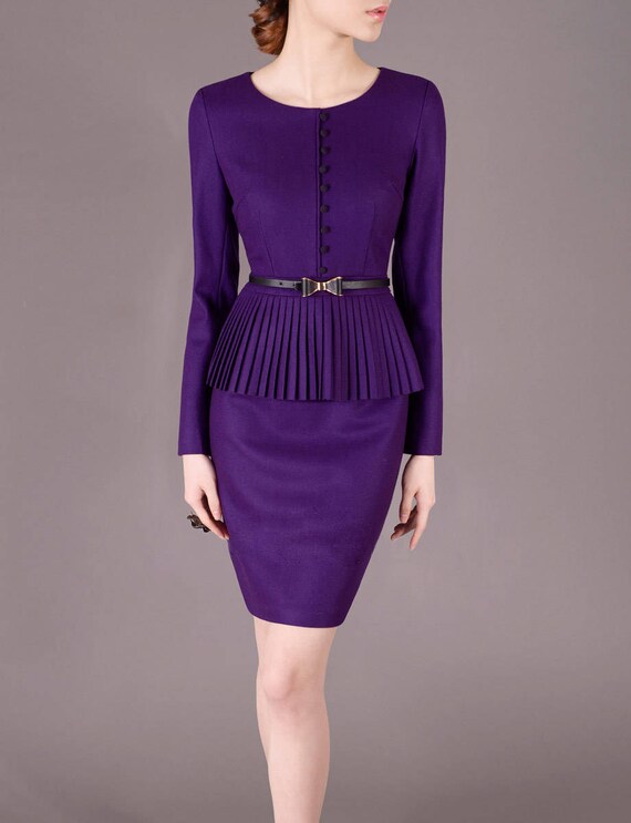 lavender peplum dress