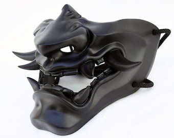 Japan Fanged Matt Black Mask Ghost of Tsushima mask